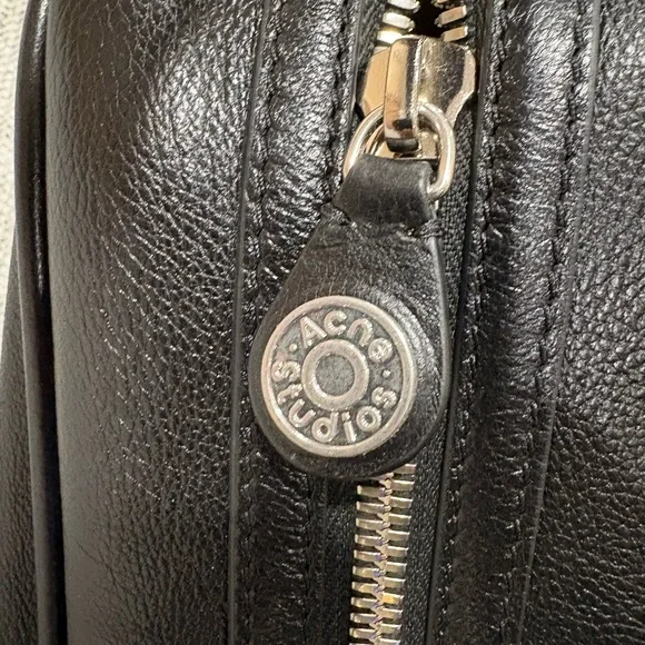 Acne Studio Camero Black Leather Camera Shoulder Bag - Picture 8 of 14